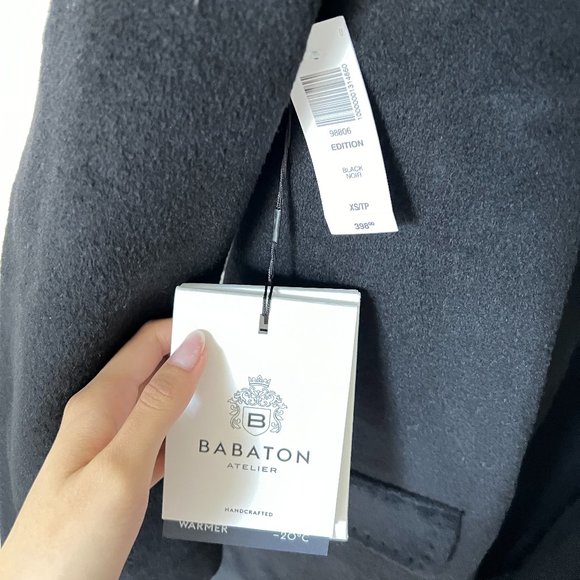 Aritzia Babaton Edition Coat Black Wool Camel Mix - Picture 3 of 6